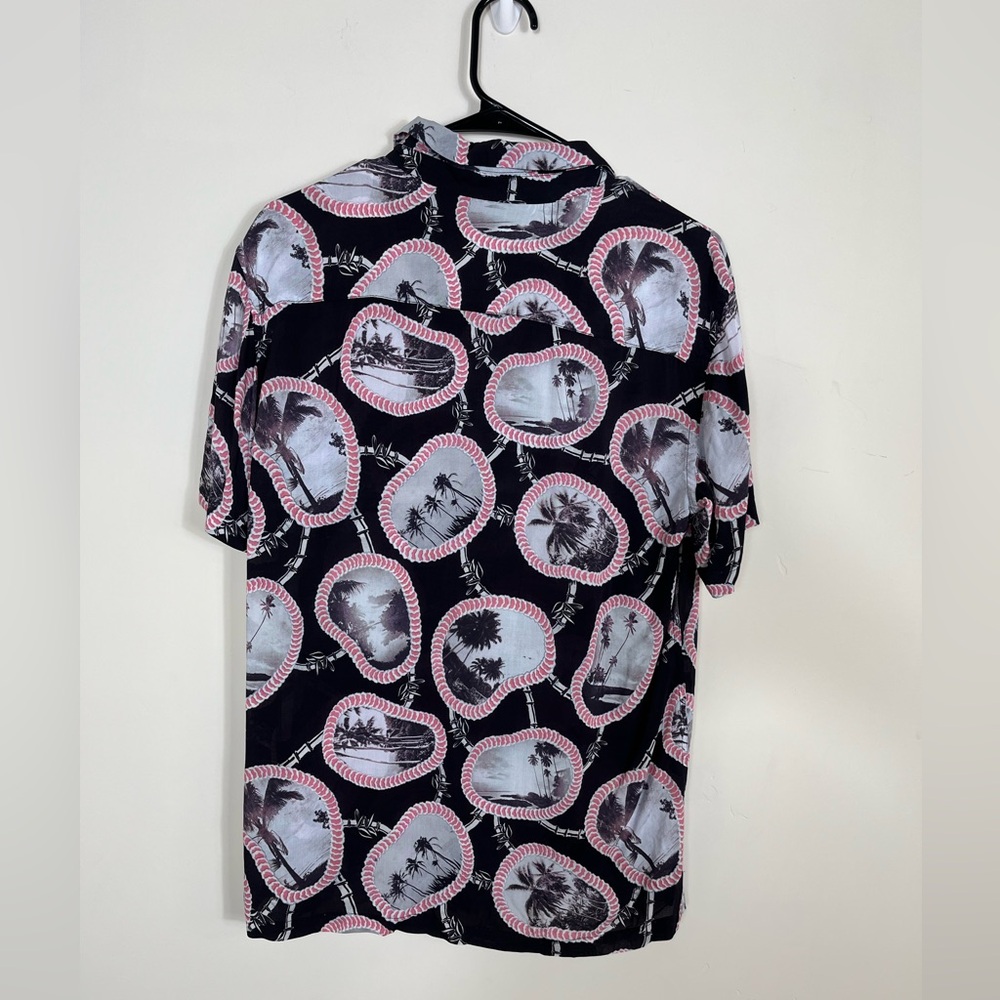 All Saints Islandz Palm Tree Print Button Down Short Sleeve - Picture 12 of 12